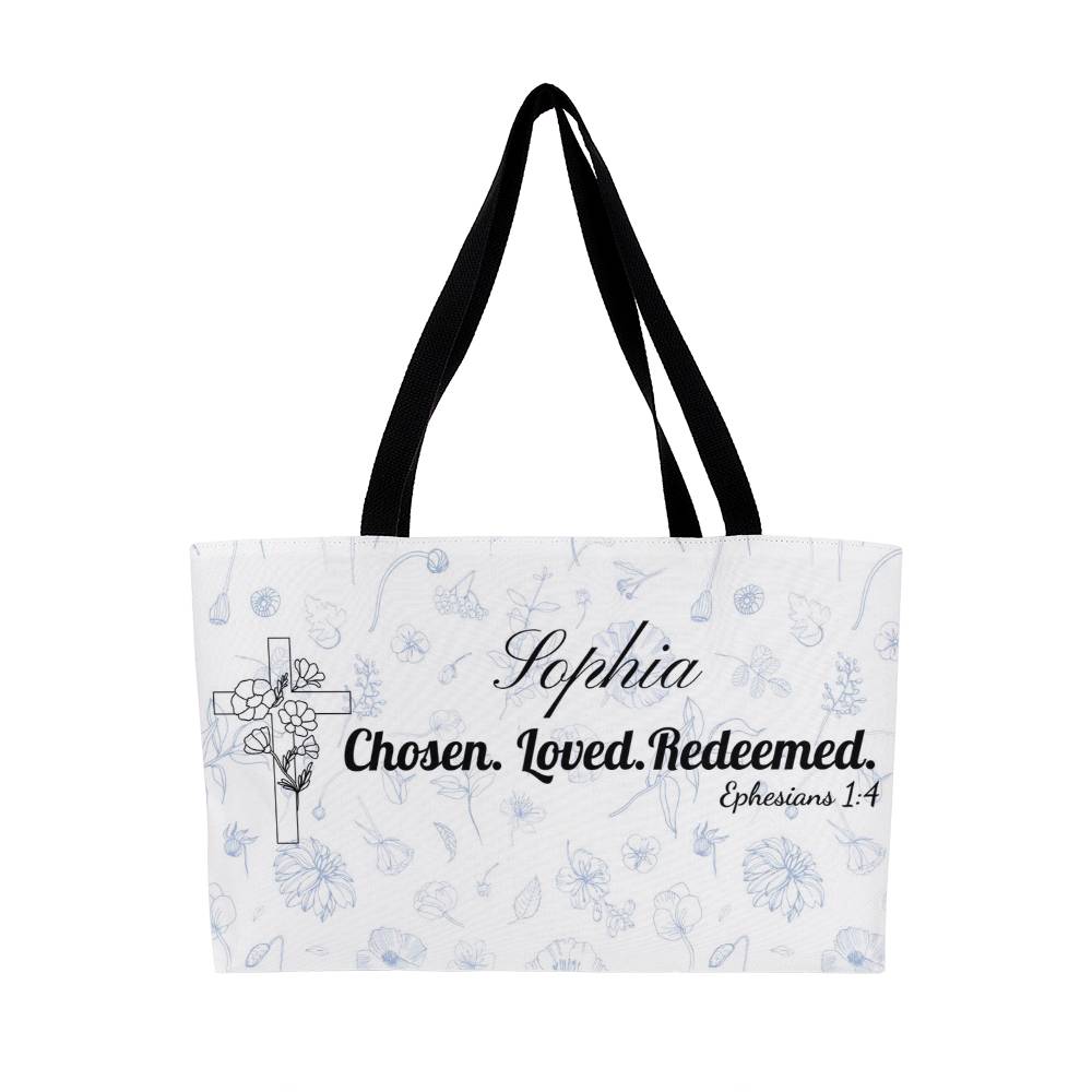 Personalized Faith Tote Bag – Chosen Loved Redeemed