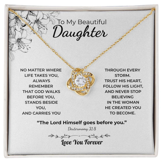 Love Knot Necklace For Daughter – God Goes Before