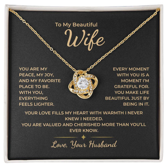 To My Wife – You Make Life Lighter and More Beautiful Necklace