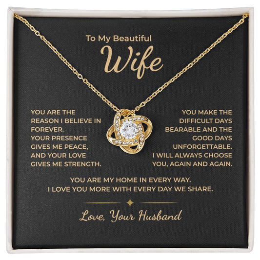 To My Wife – I Will Always Choose You Again and Again Necklace