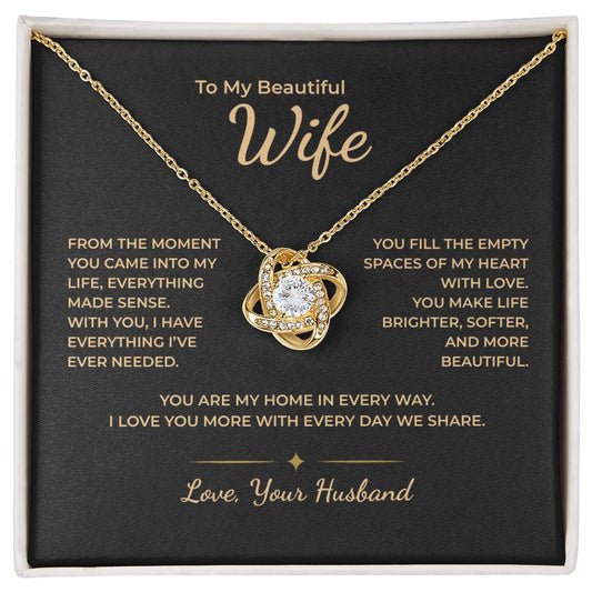To My Wife – You Fill the Empty Spaces of My Heart Necklace
