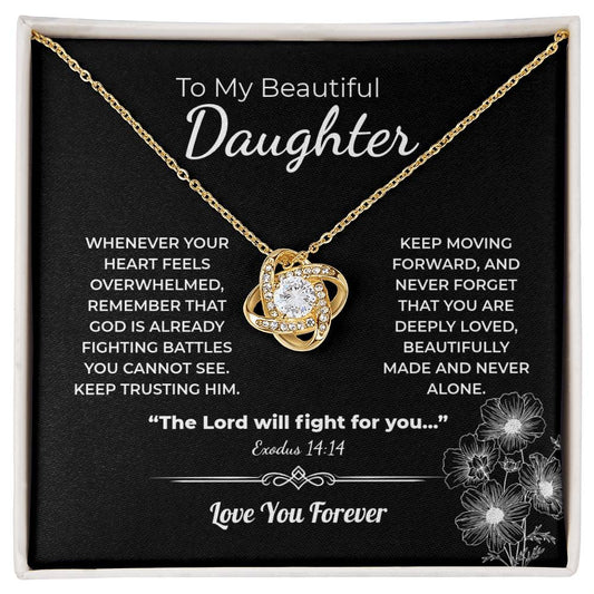 "You Are Never Alone" Gift for Daughter - Love Knot Necklace