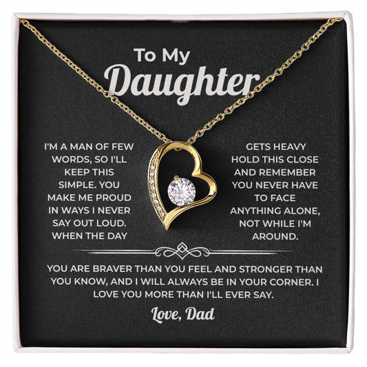 "More Than I'll Ever Say" Gift From Dad - Forever Love Heart Necklace