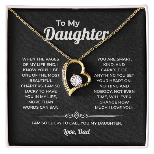 "One of the Most Beautiful Chapters" Gift From Dad - Forever Love Heart Necklace