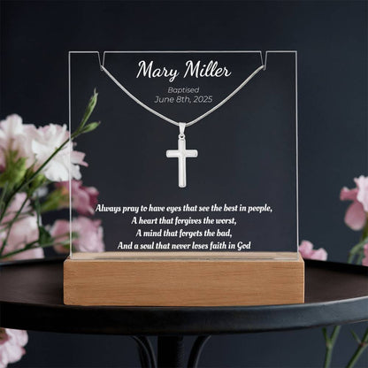 Personalized Baptism Gift – Never Loses Faith in God