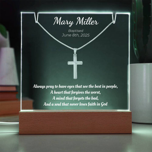 Personalized Baptism Gift – Never Loses Faith in God