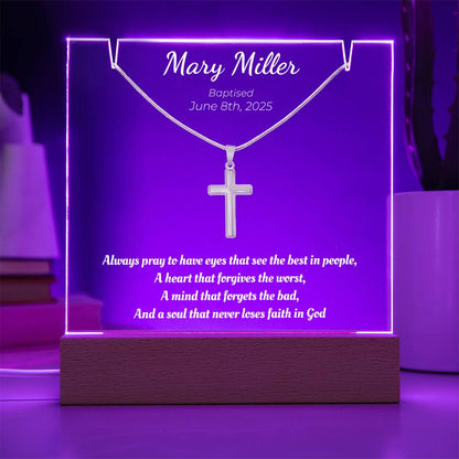 Personalized Baptism Gift – Never Loses Faith in God