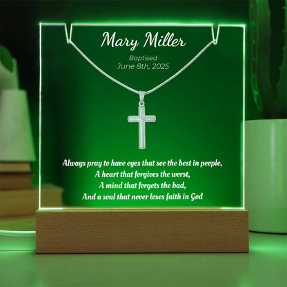 Personalized Baptism Gift – Never Loses Faith in God