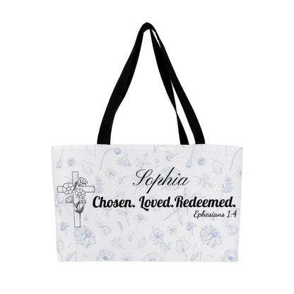Personalized Faith Tote Bag – Chosen Loved Redeemed