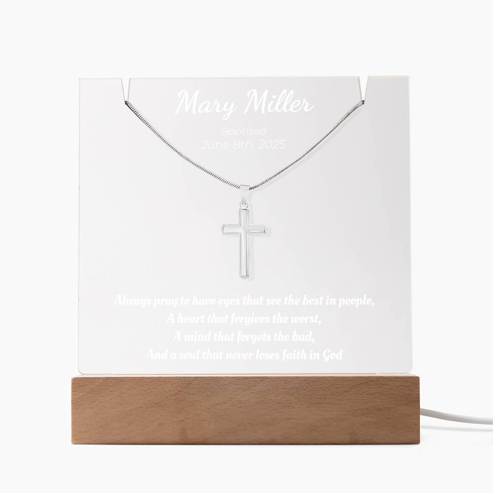 Personalized Baptism Gift – Never Loses Faith in God