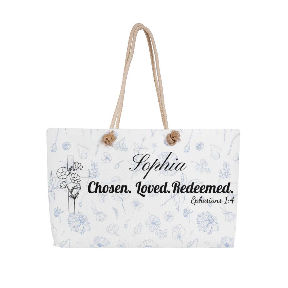 Personalized Faith Tote Bag – Chosen Loved Redeemed