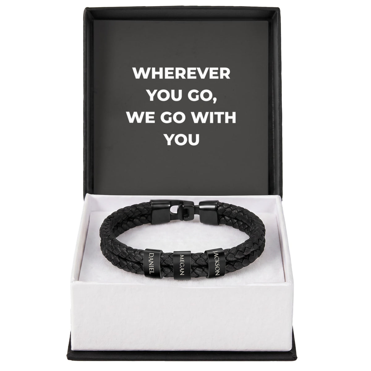 Men's Leather Bracelet – 1–6 Engraved Names to Carry Wherever He Goes