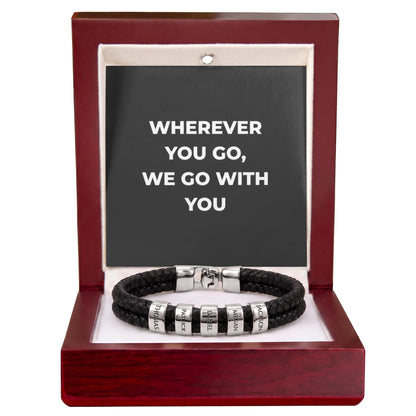 Men's Leather Bracelet – 1–6 Engraved Names to Carry Wherever He Goes