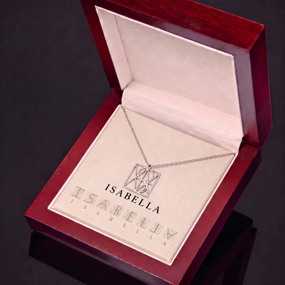Geometric Monogram Name Necklace – Her Name Turned Into Art