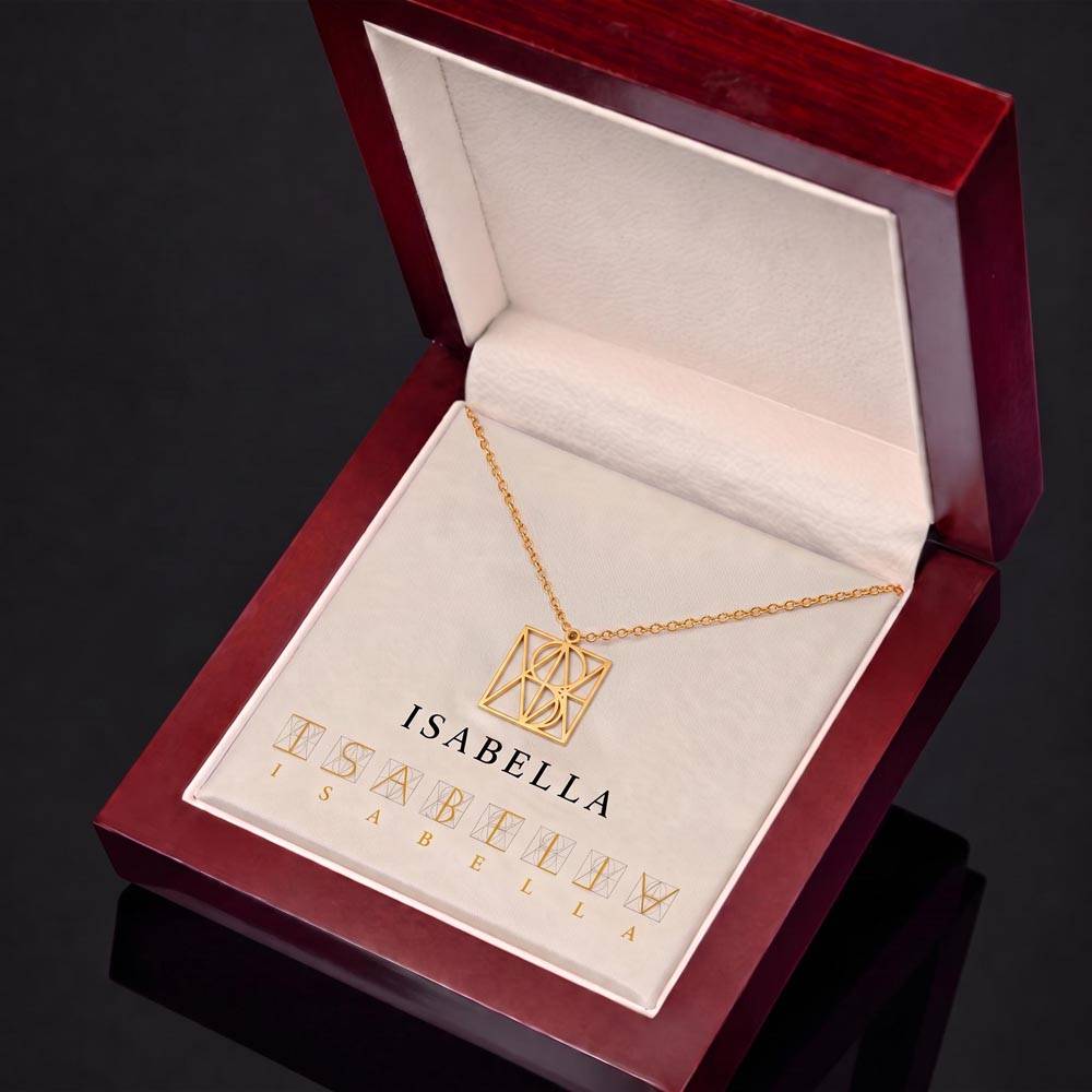 Geometric Monogram Name Necklace – Her Name Turned Into Art