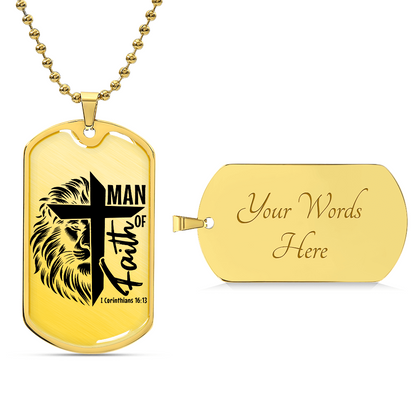 Man of Faith Dog Tag – Strength in Christ