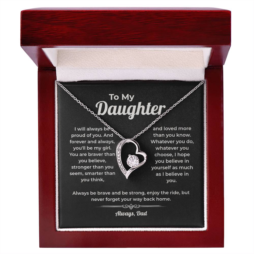 "Never Forget Your Way Back Home" Gift From Dad - Forever Love Heart Necklace