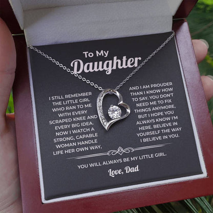 "You Will Always Be My Little Girl" Gift From Dad - Forever Love Heart Necklace