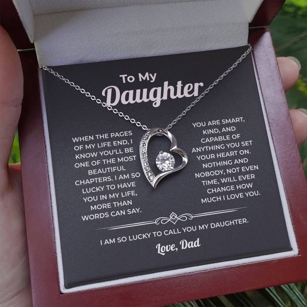 "One of the Most Beautiful Chapters" Gift From Dad - Forever Love Heart Necklace