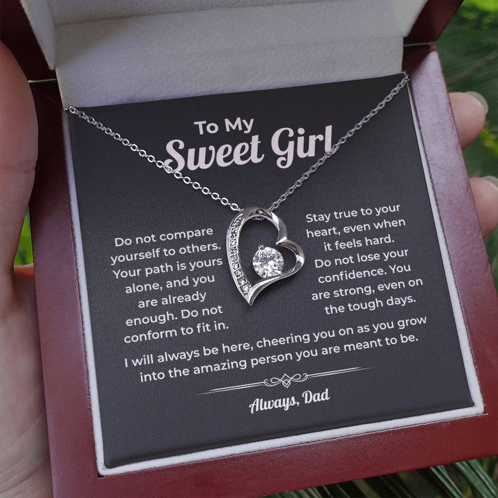 "You Are Already Enough" Gift From Dad - Forever Love Heart Necklace