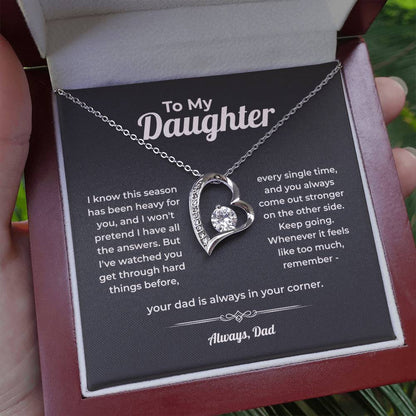 "Always In Your Corner" Gift From Dad - Forever Love Heart Necklace
