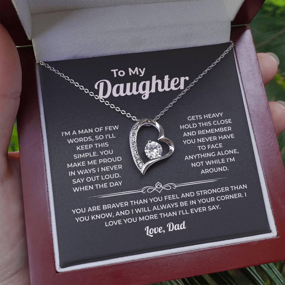 "More Than I'll Ever Say" Gift From Dad - Forever Love Heart Necklace