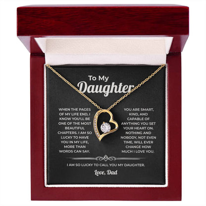 "One of the Most Beautiful Chapters" Gift From Dad - Forever Love Heart Necklace