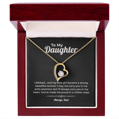 "I'll Always Carry You In My Heart" From Dad - Forever Love Necklace