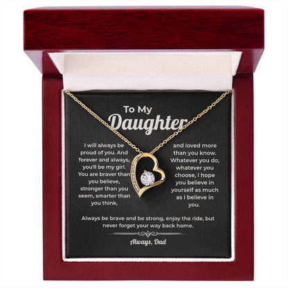 "Never Forget Your Way Back Home" Gift From Dad - Forever Love Heart Necklace