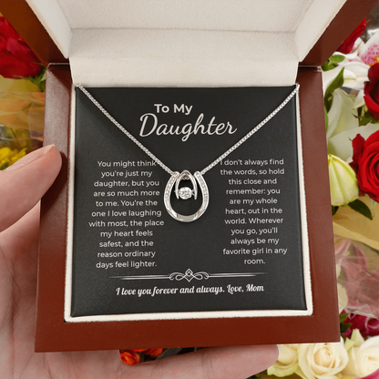 "My Favorite Girl in Any Room" Gift From Mom - Lucky Horseshoe Necklace