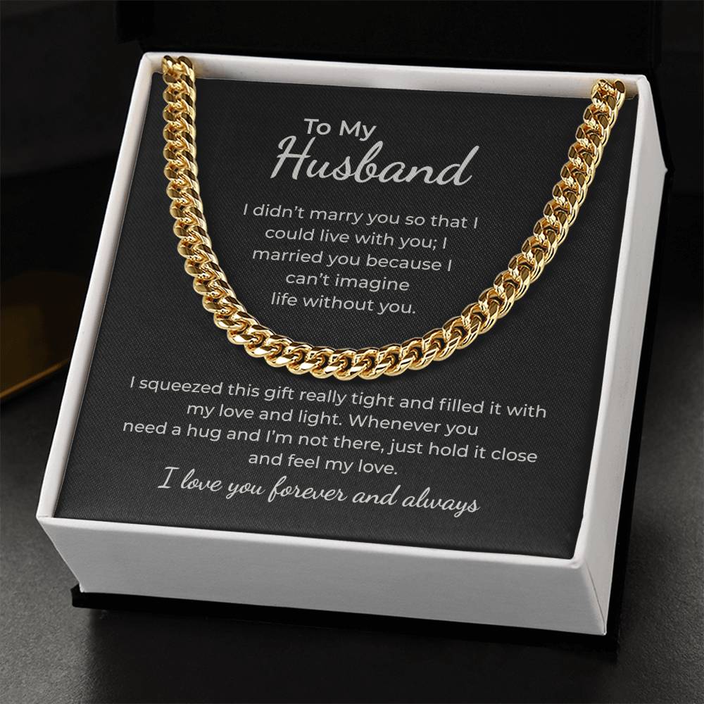 To My Husband – I Can't Imagine Life Without You Necklace