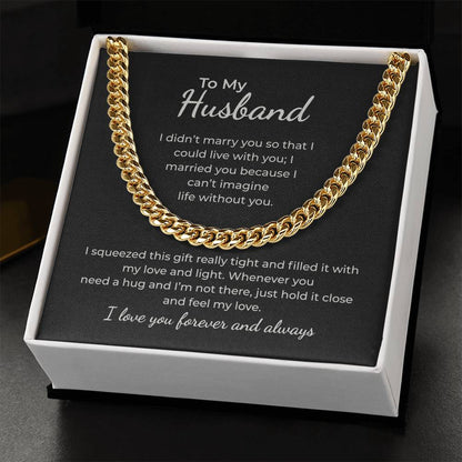 To My Husband – I Can't Imagine Life Without You Necklace