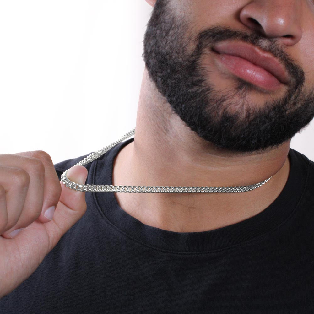 "Strong Man You're Meant to Be" Gift for Son - Cuban Link Chain