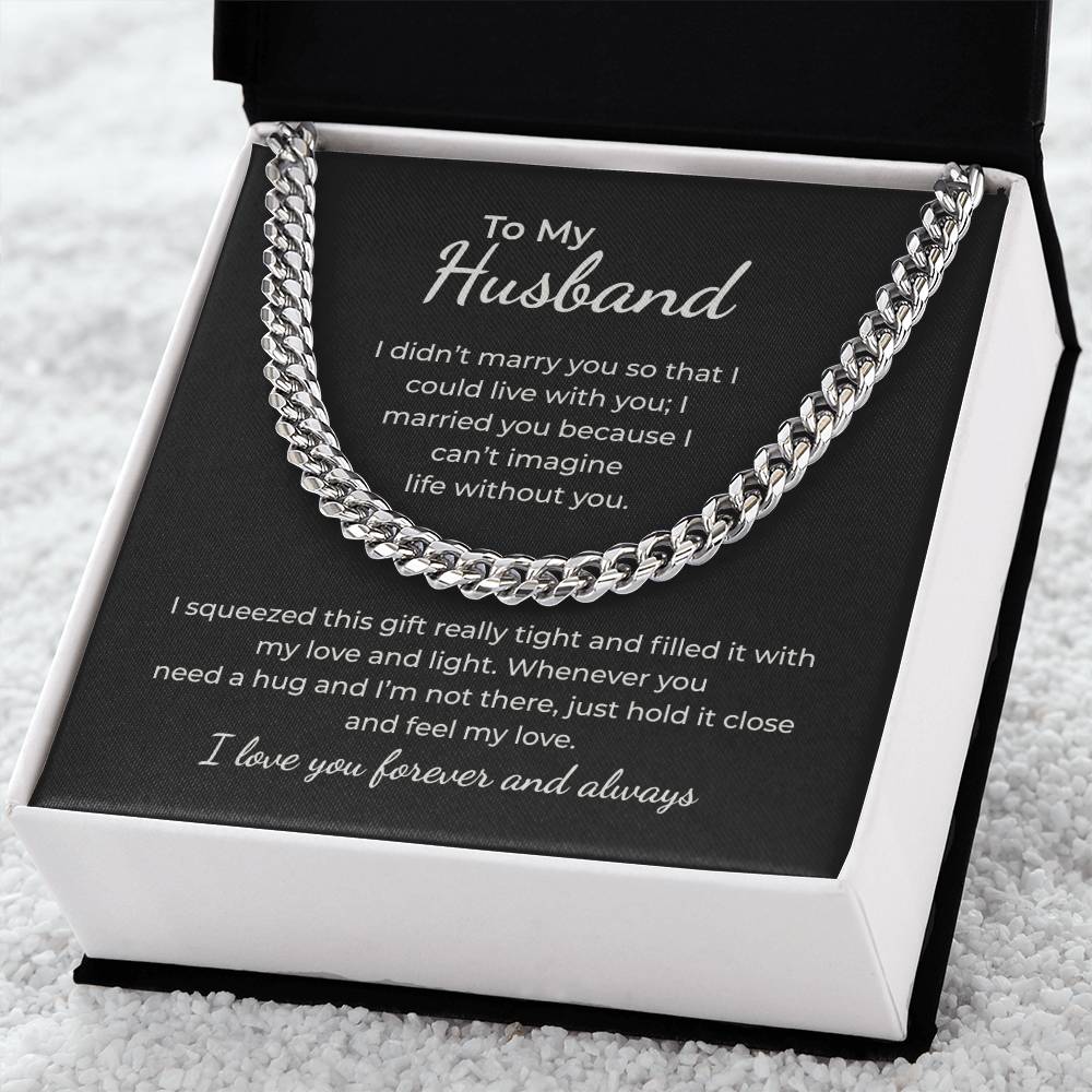 To My Husband – I Can't Imagine Life Without You Necklace