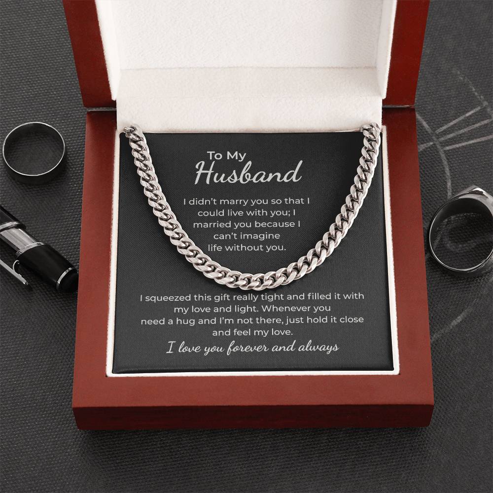 To My Husband – I Can't Imagine Life Without You Necklace