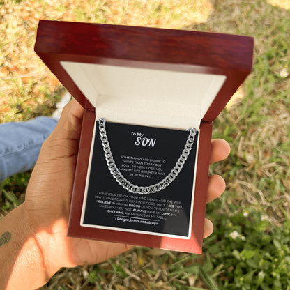 "You Make My Life Brighter" Gift for Son - Cuban Link Chain