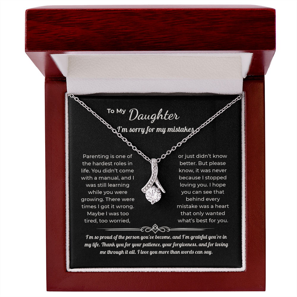 "I'm Sorry for My Mistakes" Gift for Daughter - Alluring Beauty Necklace