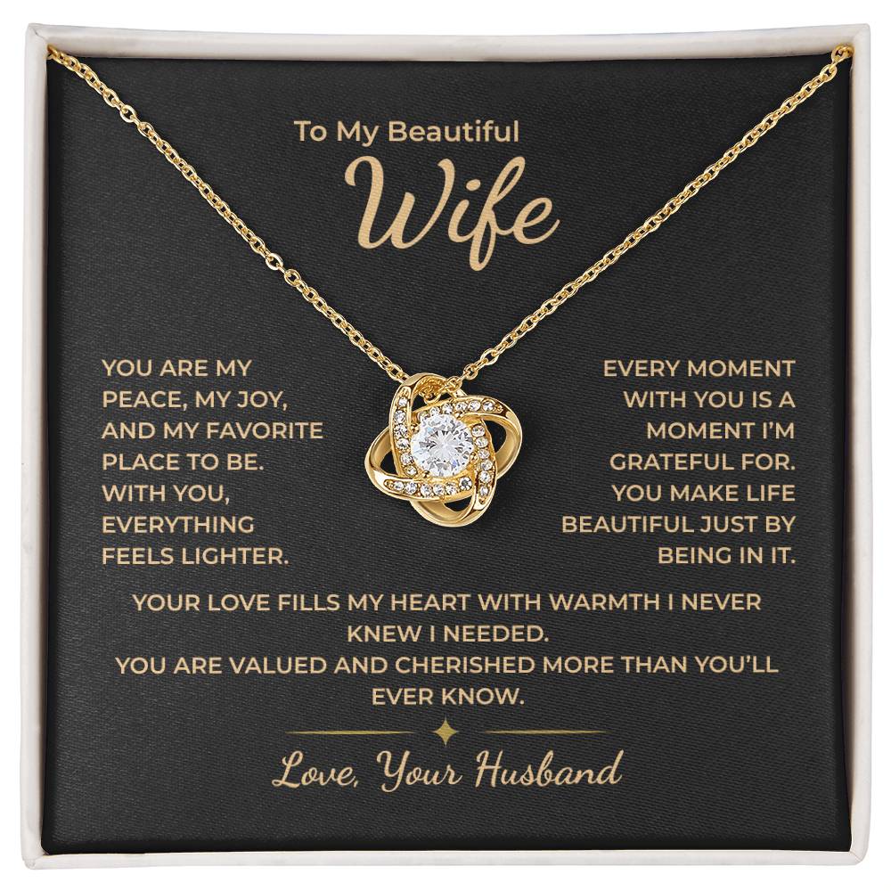 To My Wife – You Make Life Lighter and More Beautiful Necklace