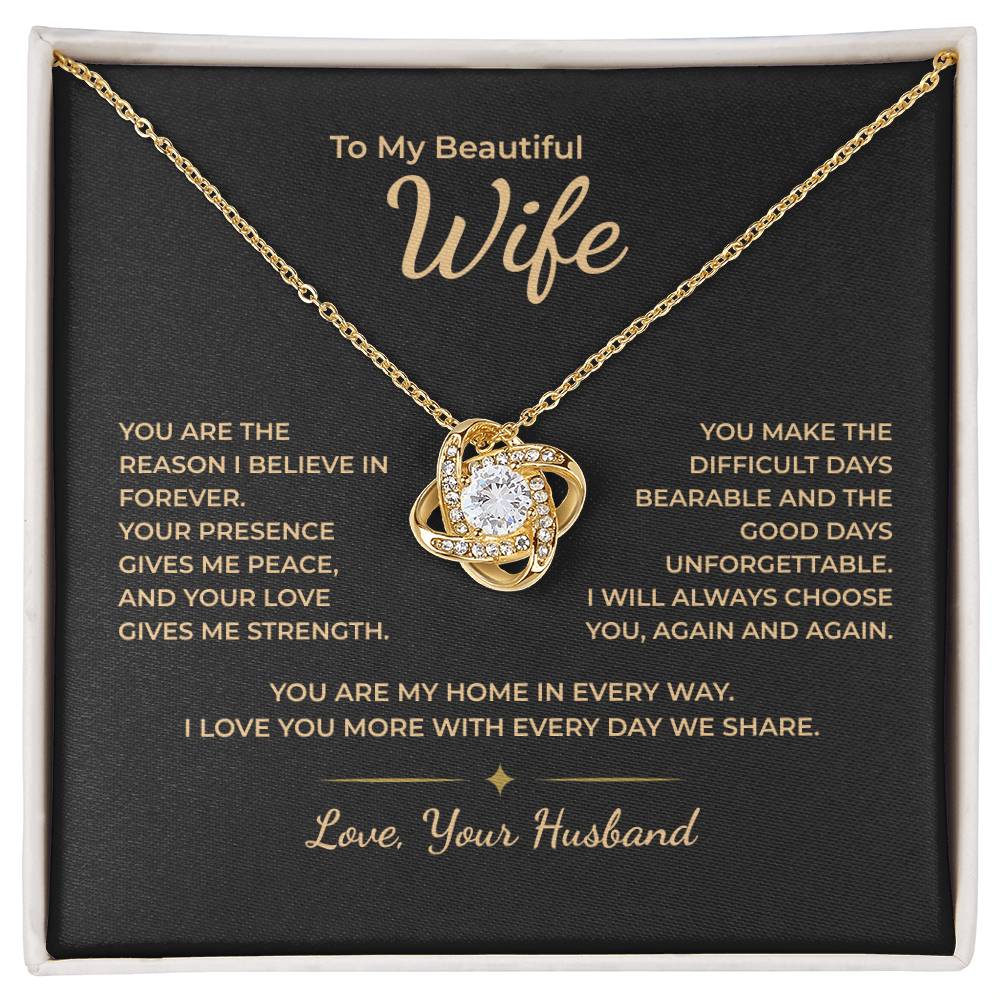 To My Wife – I Will Always Choose You Again and Again Necklace