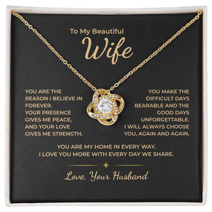 To My Wife – I Will Always Choose You Again and Again Necklace
