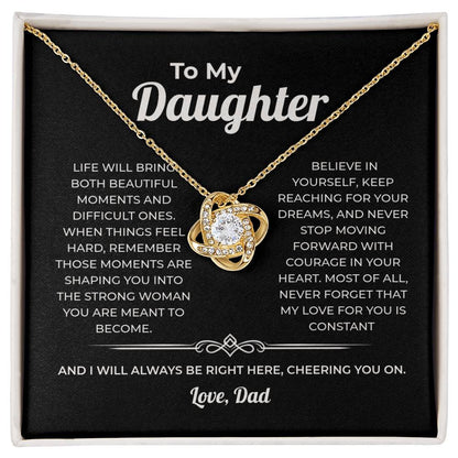 "Always Cheering You On" Gift From Dad - Love Knot Necklace