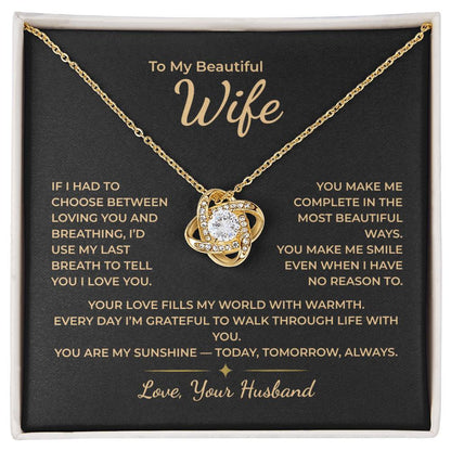 To My Wife – You Are My Sunshine Today, Tomorrow, Always Necklace