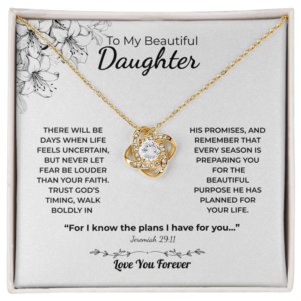 Love Knot Necklace For Daughter – Trust God’s Timing
