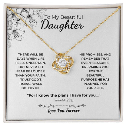 Love Knot Necklace For Daughter – Trust God’s Timing