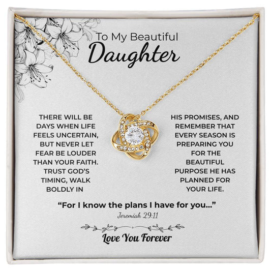 Love Knot Necklace For Daughter – Trust God’s Timing