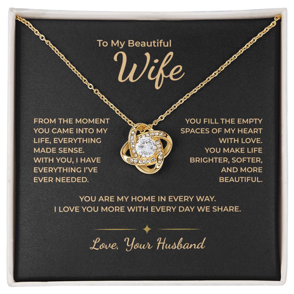 To My Wife – You Fill the Empty Spaces of My Heart Necklace