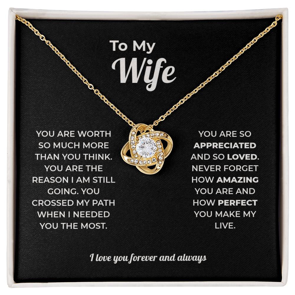 "You Crossed My Path" Gift for Wife - Love Knot Necklace