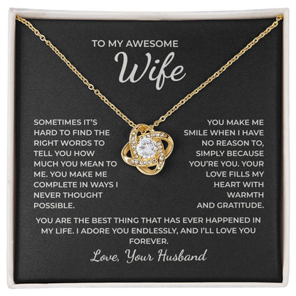 To My Wife – You Make My Life Complete in Every Beautiful Way Necklace