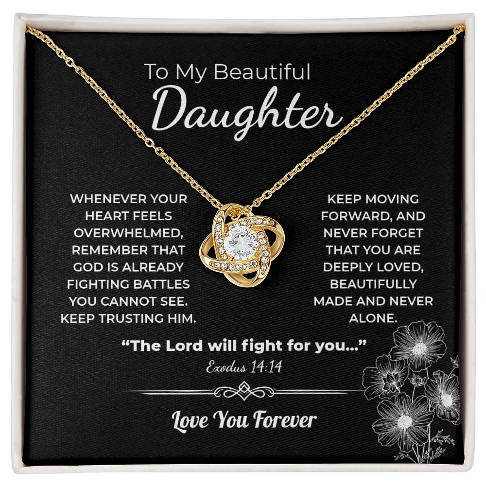"You Are Never Alone" Gift for Daughter - Love Knot Necklace