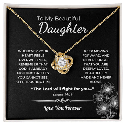 "You Are Never Alone" Gift for Daughter - Love Knot Necklace